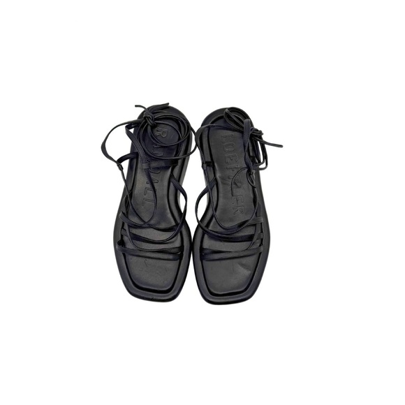 NWOB LOEFFLER RANDALL Beau Black Flatform Strappy Leather Sandals Size 7.5 - Picture 4 of 5